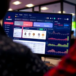 Screenshot showing the Forebet app interface displaying football match predictions and analytics