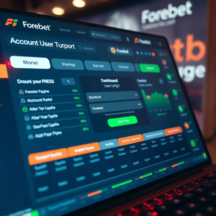 A digital screen showing the Forebet bonus dashboard with highlighted bonus options and account details