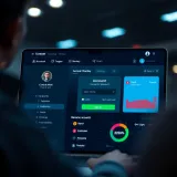 Detailed football match analysis showing statistics and charts on a digital screen